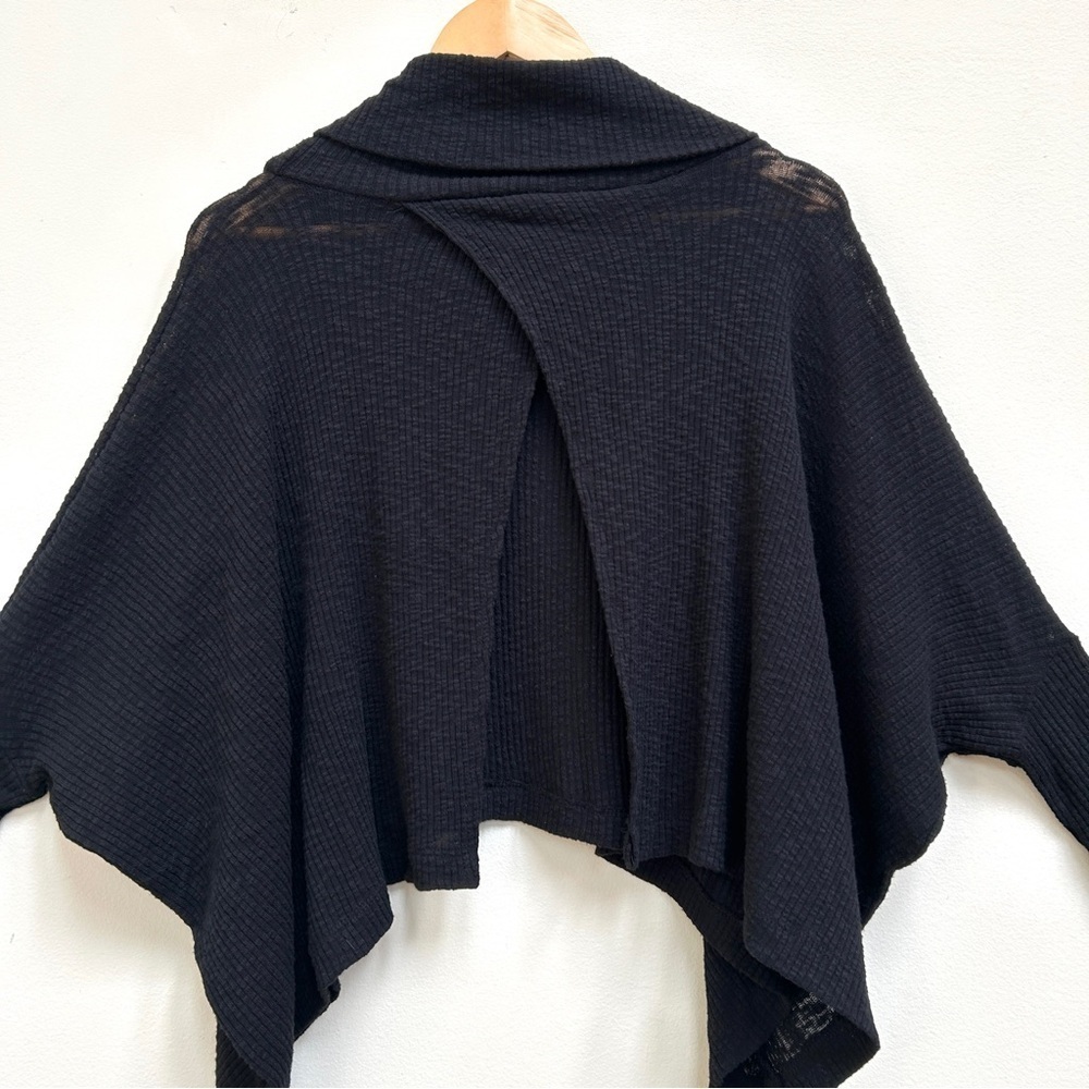 Free People Beach Traveler Cowl Neck Pullover Split Back Top in Black, Size XS - Picture 6 of 7